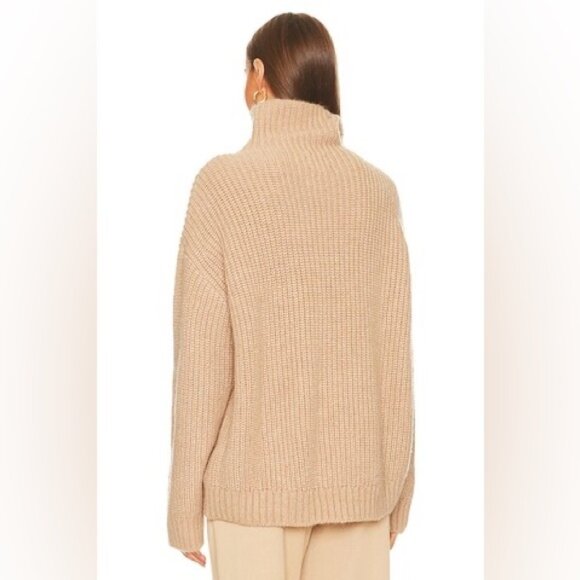 Anine Bing knit sweater wool alpaca Beige Turtleneck jumper neutral minimal XS - Picture 3 of 13